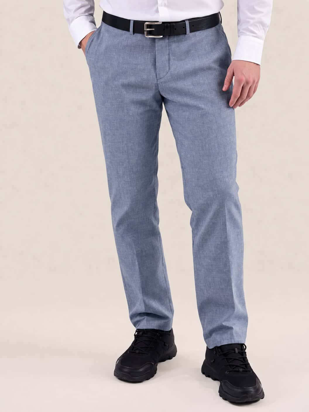 Лляні брюки сині