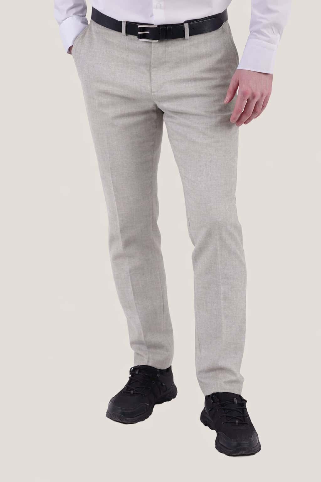 Лляні брюки світло-сірі
