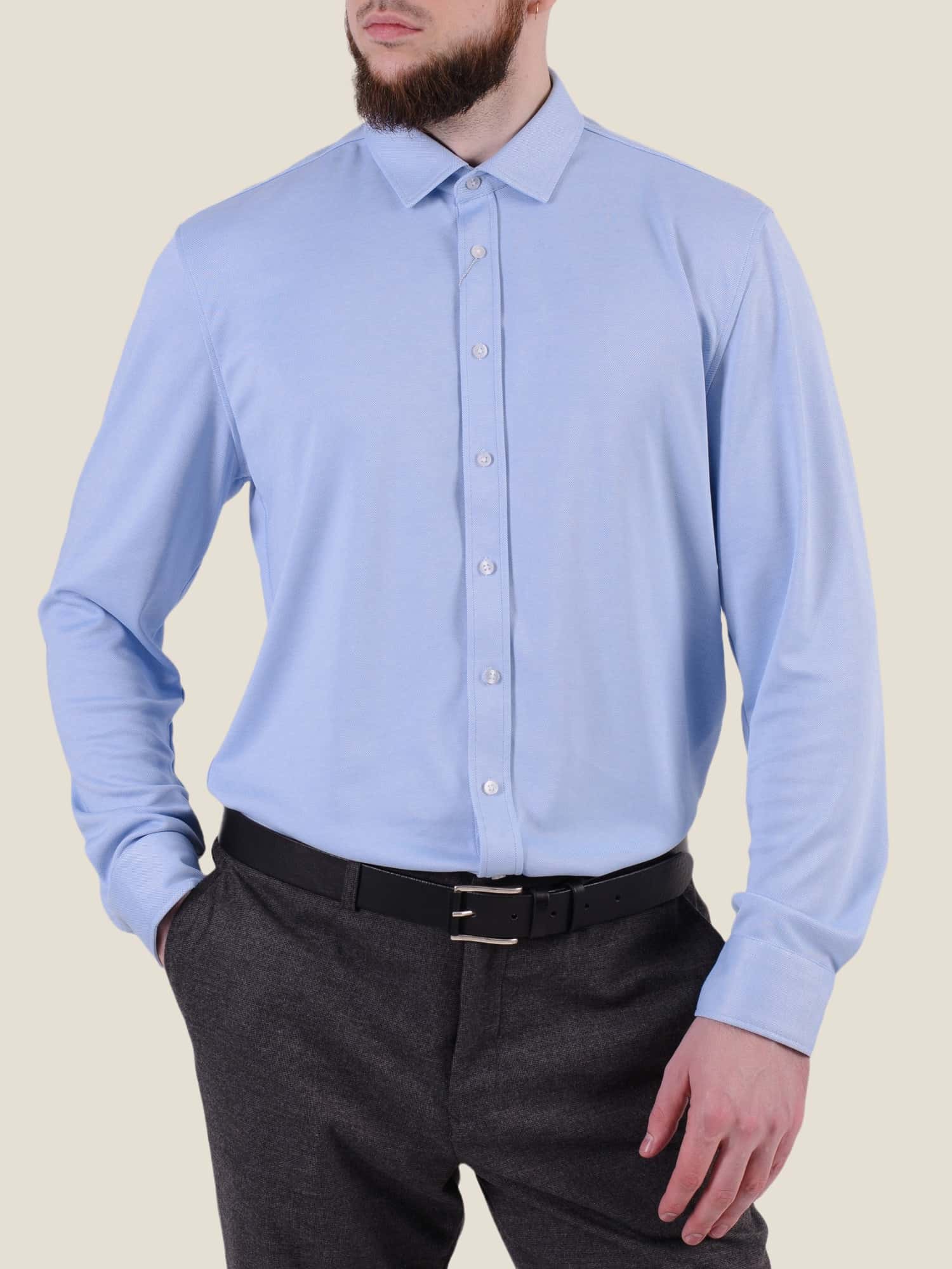 Текстильна сорочка блакитна