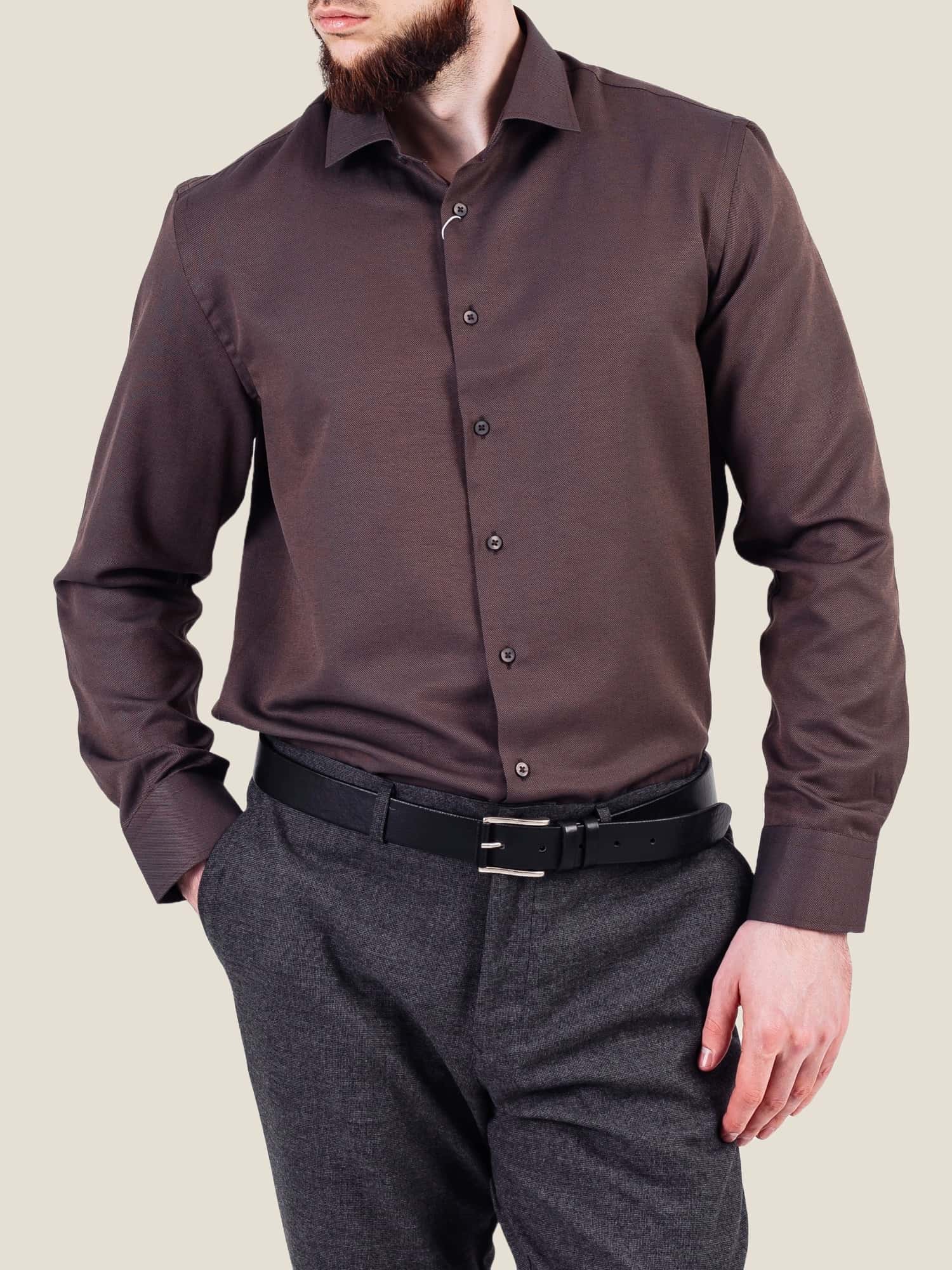 Класична сорочка коричнева