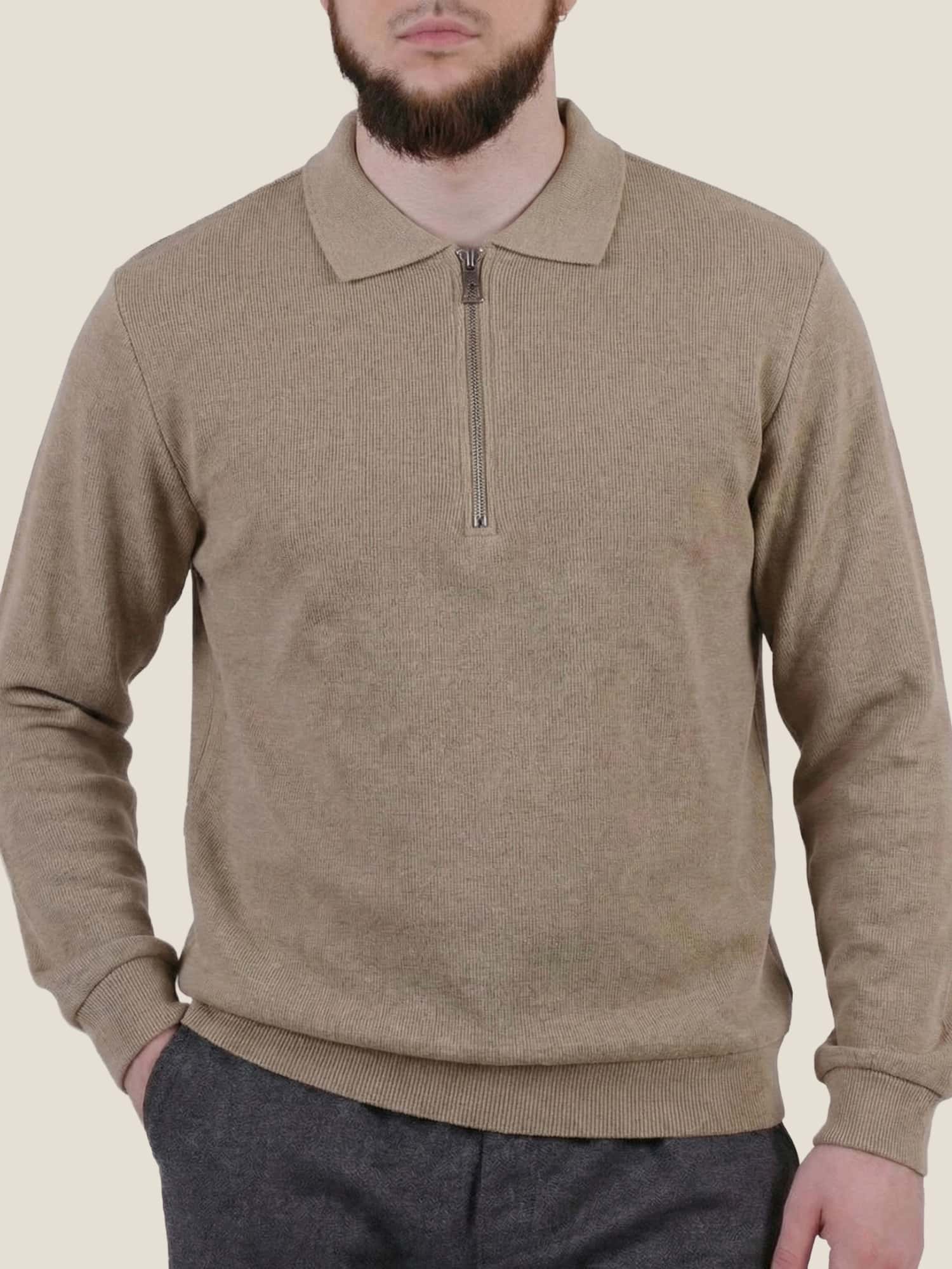 Джемпер-поло бежевий