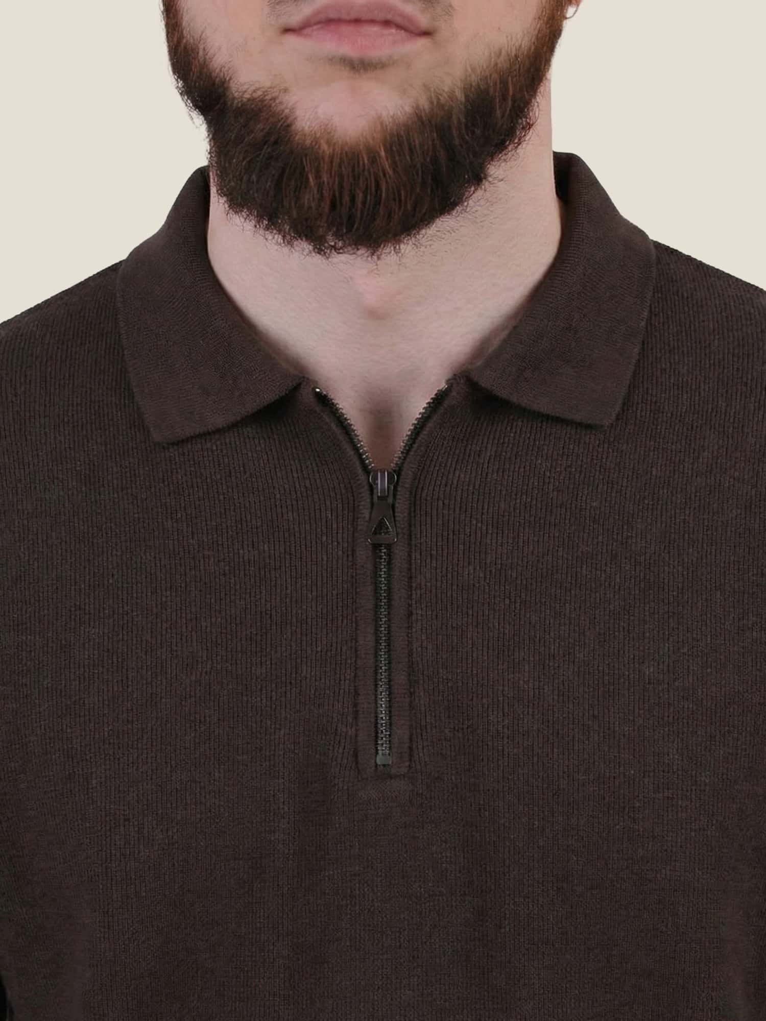 Джемпер-поло коричневий (alt)