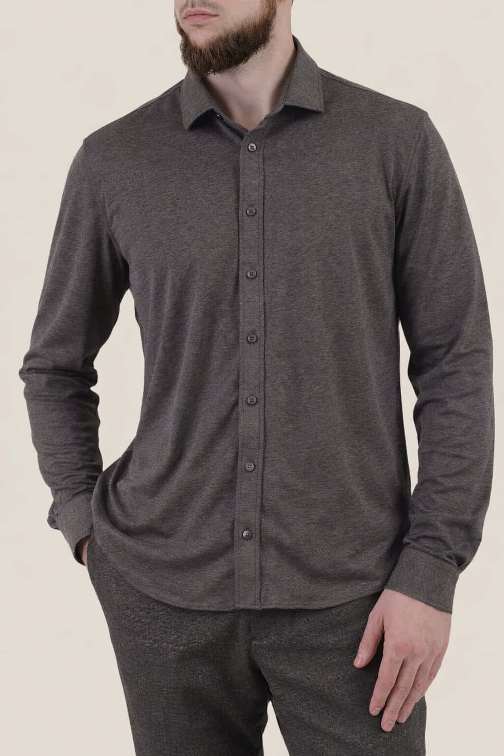 Текстильна сорочка коричнева