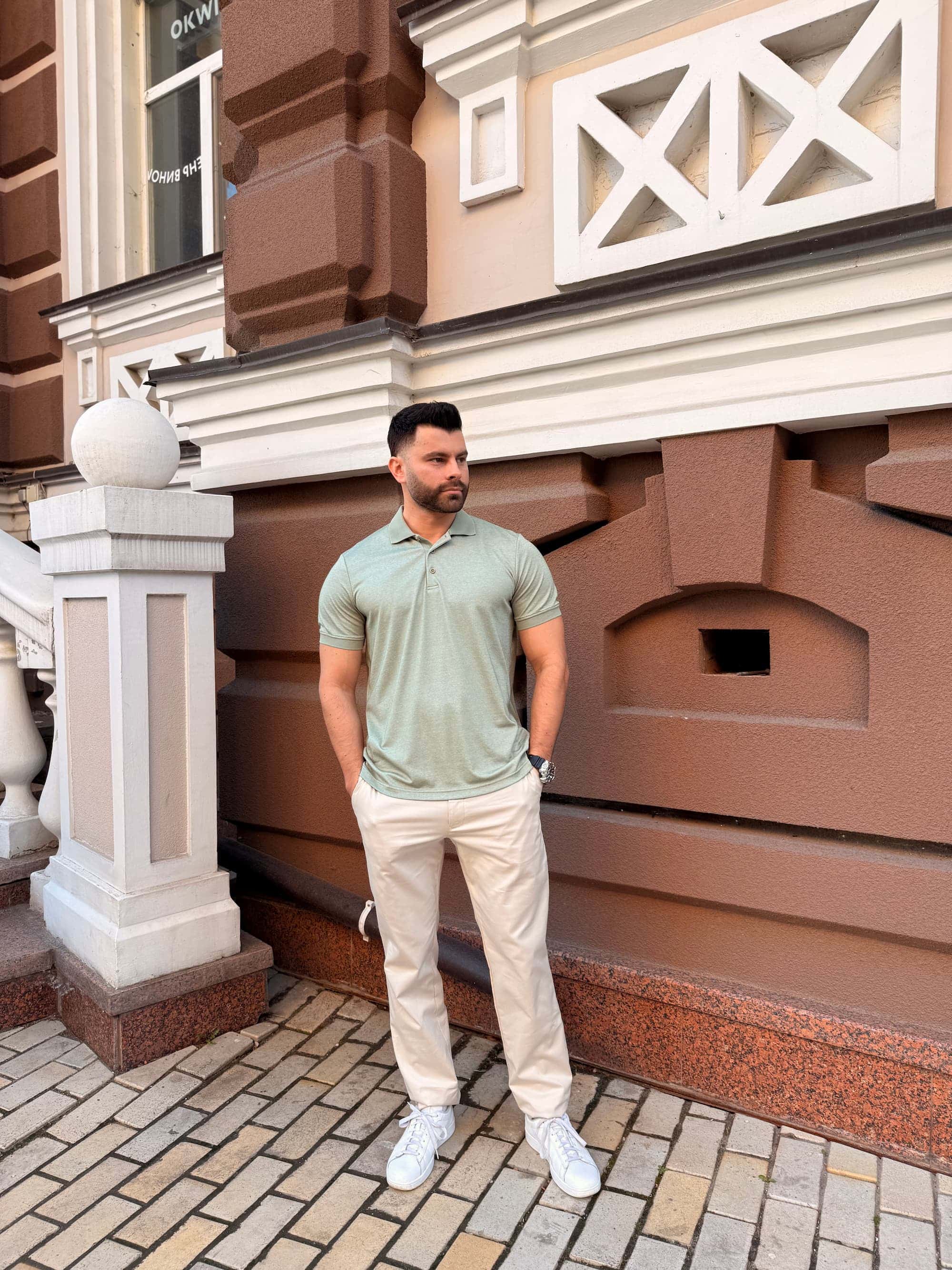 Поло «Меланж» зелене