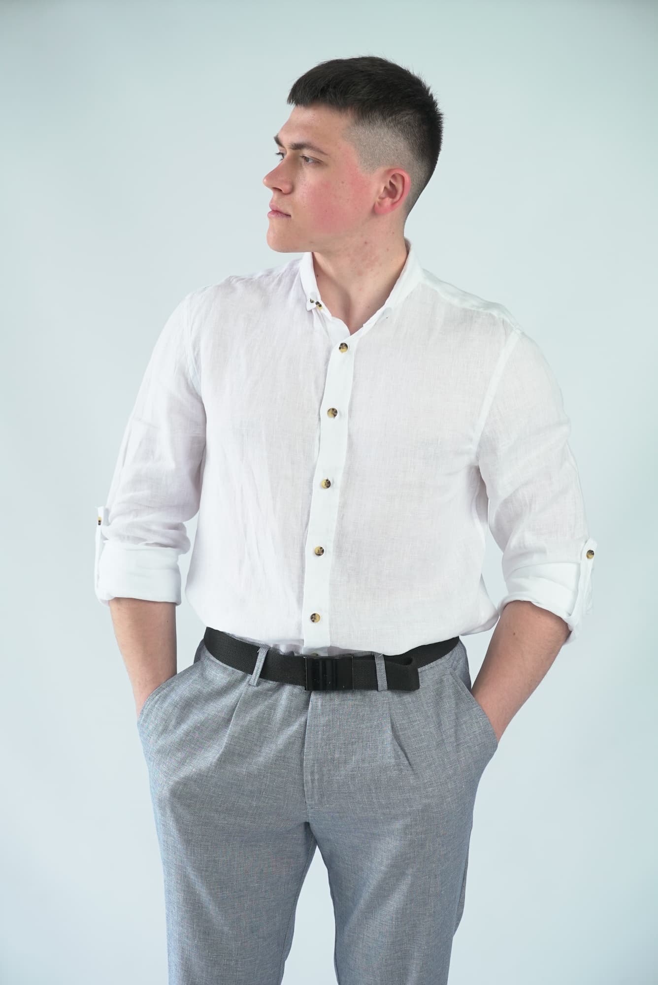 Лляна сорочка біла