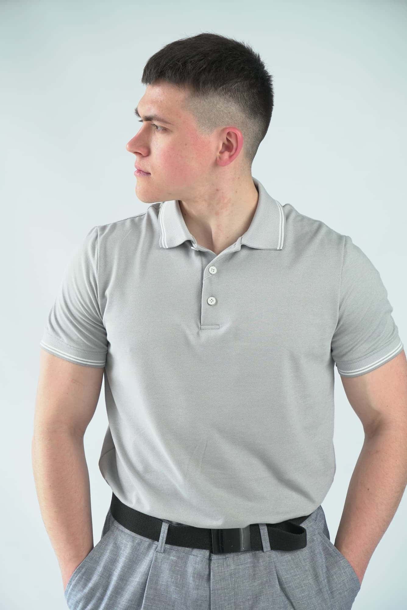 Поло меланж сіре