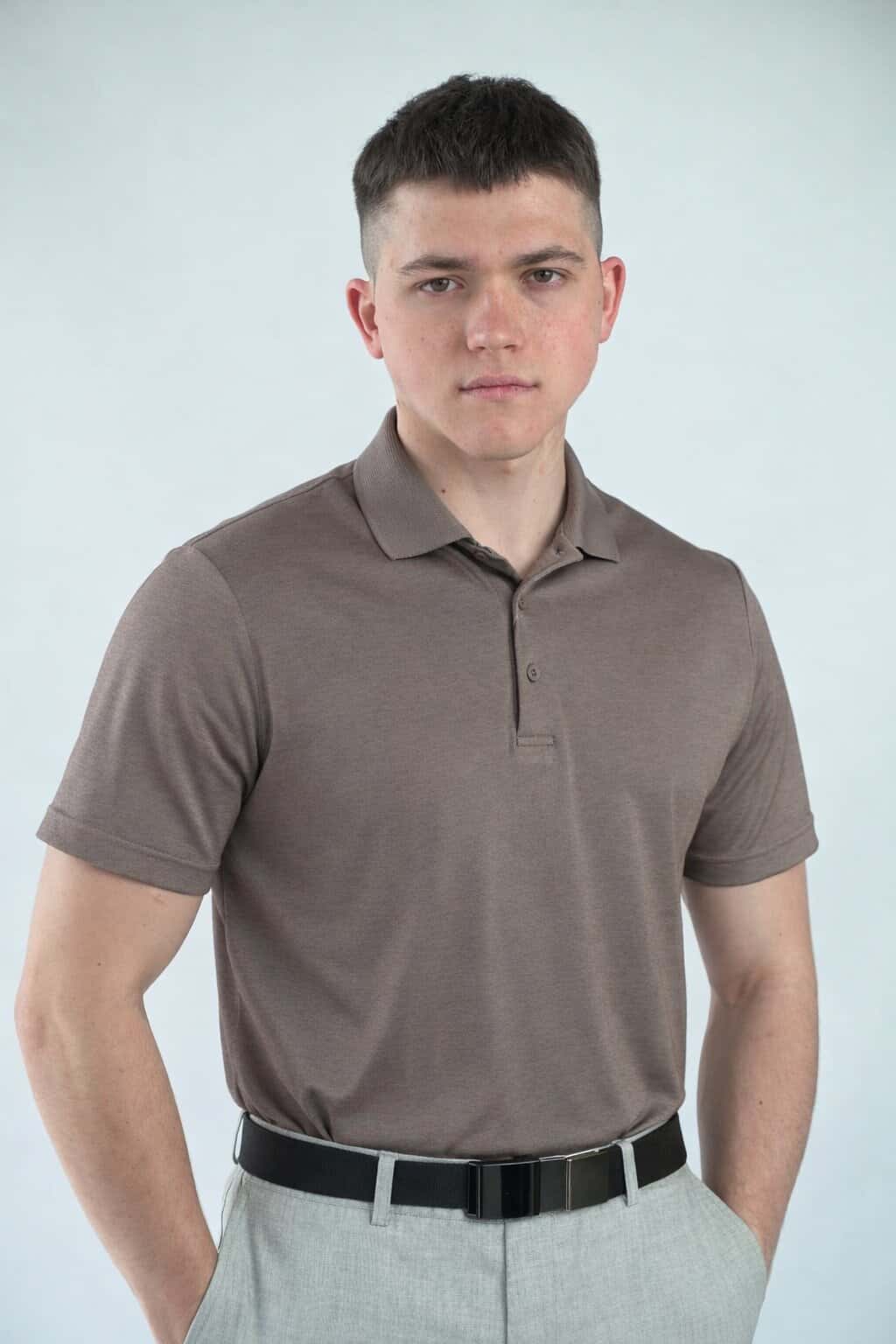 Поло меланж коричневе