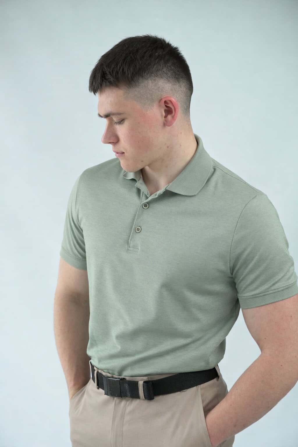 Поло меланж зелене