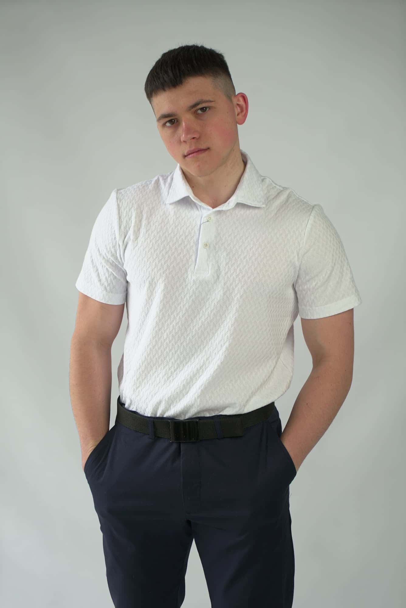 Поло фактурне біле