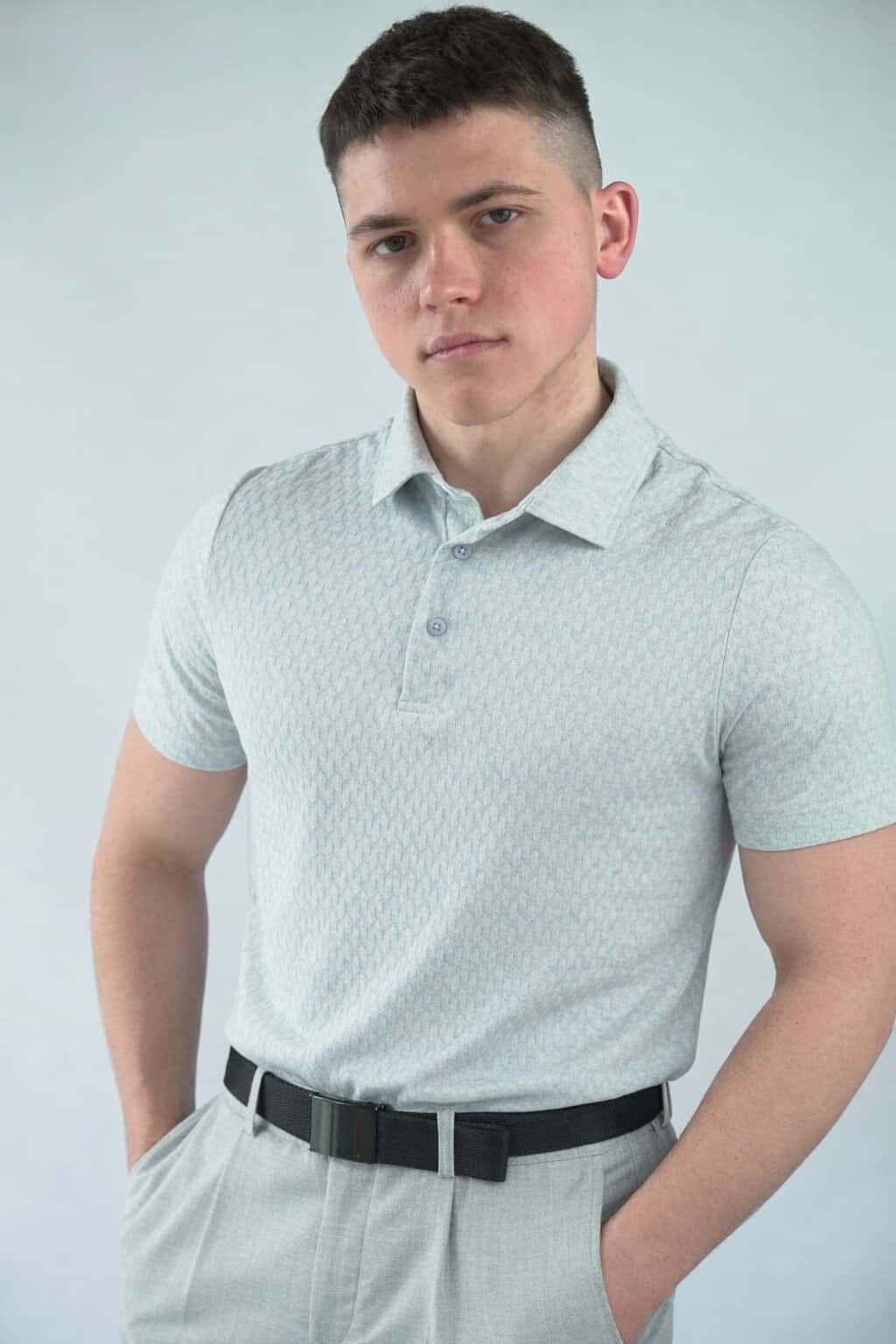 Поло фактурне небесно-синє