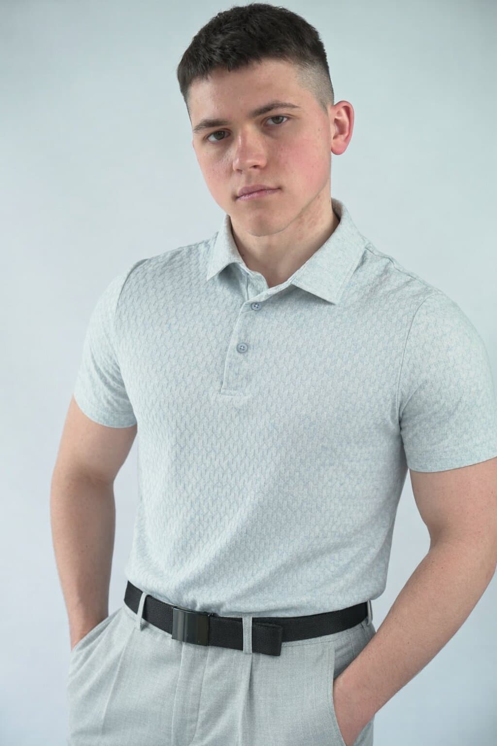 Поло фактурне небесно-синє