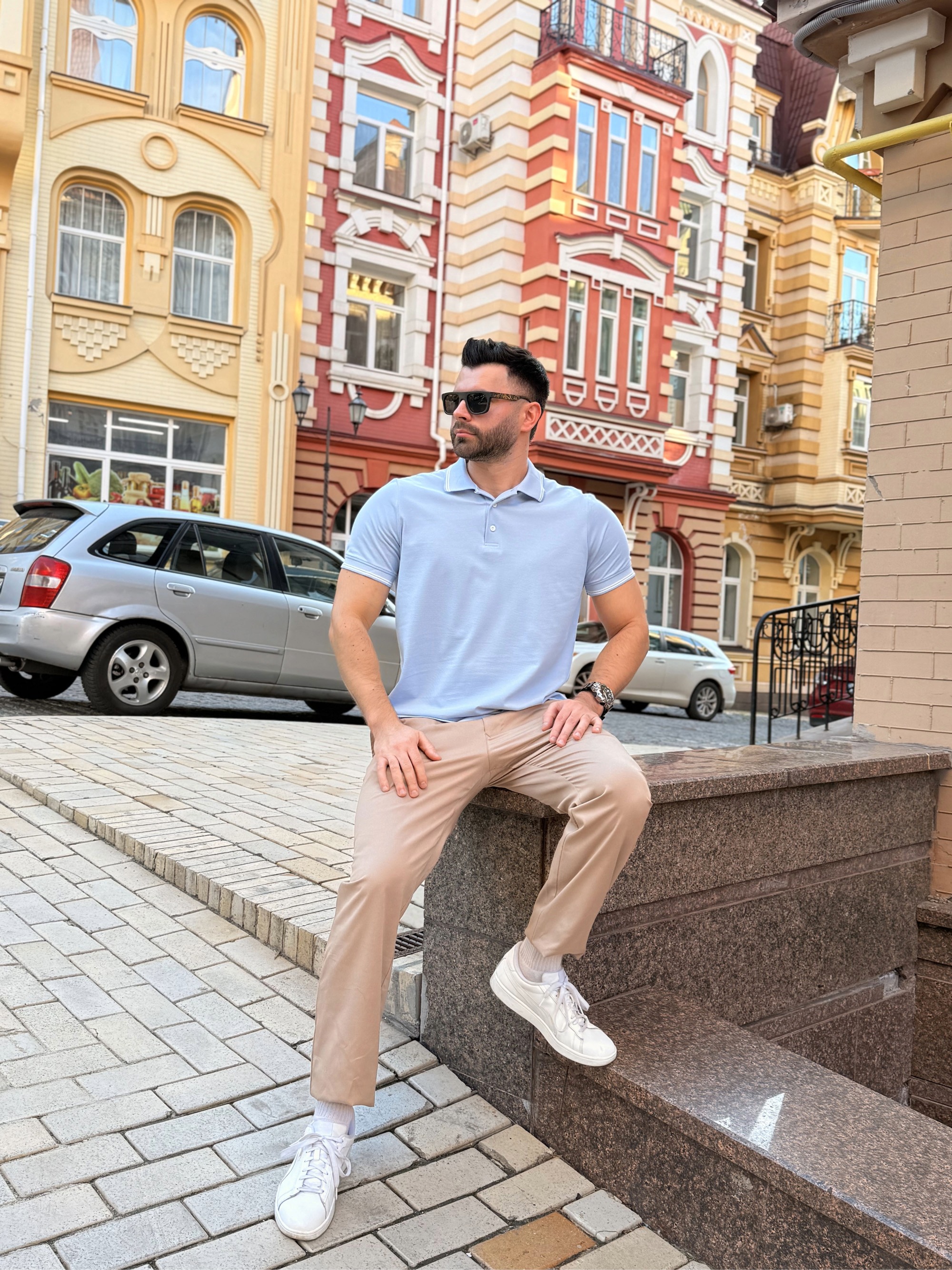 Поло «Меланж» блакитне Gallery 1